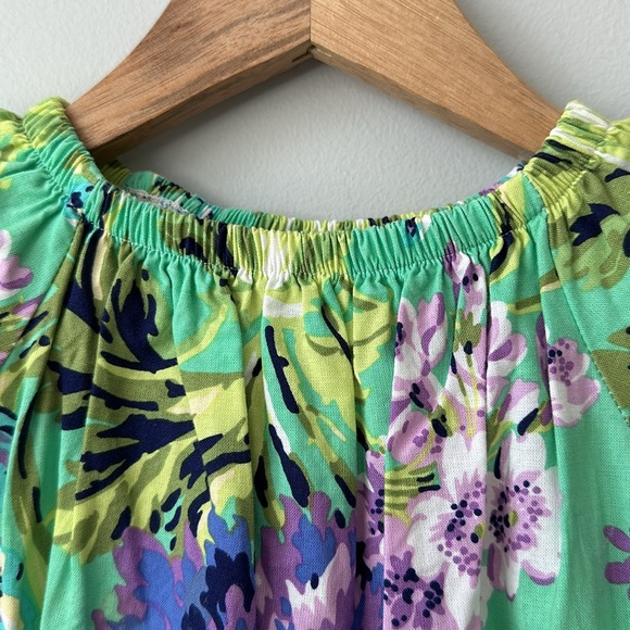 Polka Dot Tot Elastic Neck Floral dress Puff Sleeve 3T - Picture 5 of 8